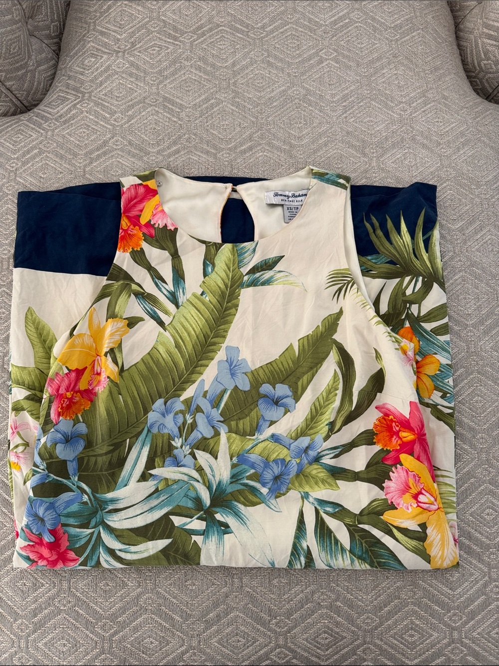 Tommy Bahama Tropical Floral Sleeveless Shift Dress Silk - Multicolor - Picture 4 of 12